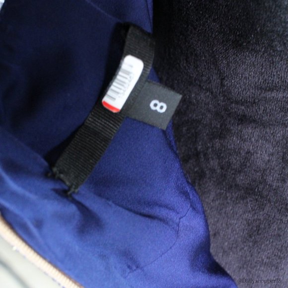 Marchesa Notte Navy Blue & Metallic Gold Lace Beaded Back Trumpet Evening Gown - Picture 6 of 8